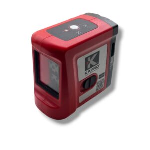 Compact red Kapro spirit level with bubble vial for checking horizontal/vertical alignment