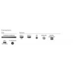 Diagram of a TV's rear connections: USB, TV antenna, HDMI 1 (ARC), HDMI 2, satellite, and digital audio out labeled on the bottom row, with a common interface on the left.