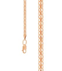 Rose gold chain necklace with a lobster clasp (close-up)