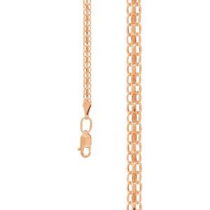 Rose gold chain necklace with a lobster clasp (close-up)