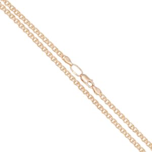 Rose gold chain necklace with a lobster clasp, shown diagonally.