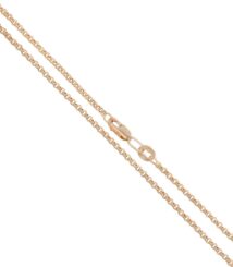 Two gold-tone chain necklaces laid diagonally with a lobster-claw clasp visible, conveying jewelry.
