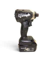 Cordless Makita drill/impact driver with 18V battery attached, shown in side view