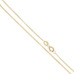 Delicate gold chain necklace with a lobster-claw clasp on a white background
