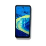 Rugged smartphone with a blue-green abstract wallpaper, displaying the time 01:51.