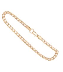 Gold chain bracelet set with small diamonds and a lobster-claw clasp.