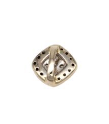 Silver square bead cap with perforated holes, used in jewelry making