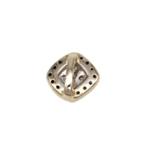 Silver square bead cap with perforated holes, used in jewelry making