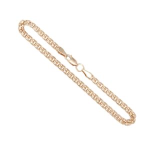 Rose gold double-chain bracelet with a central ring clasp and lobster clasps on each end