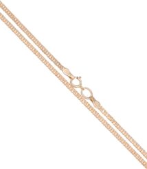 Two parallel rose-gold Cuban-link chains with lobster-clasp closures (close-up).