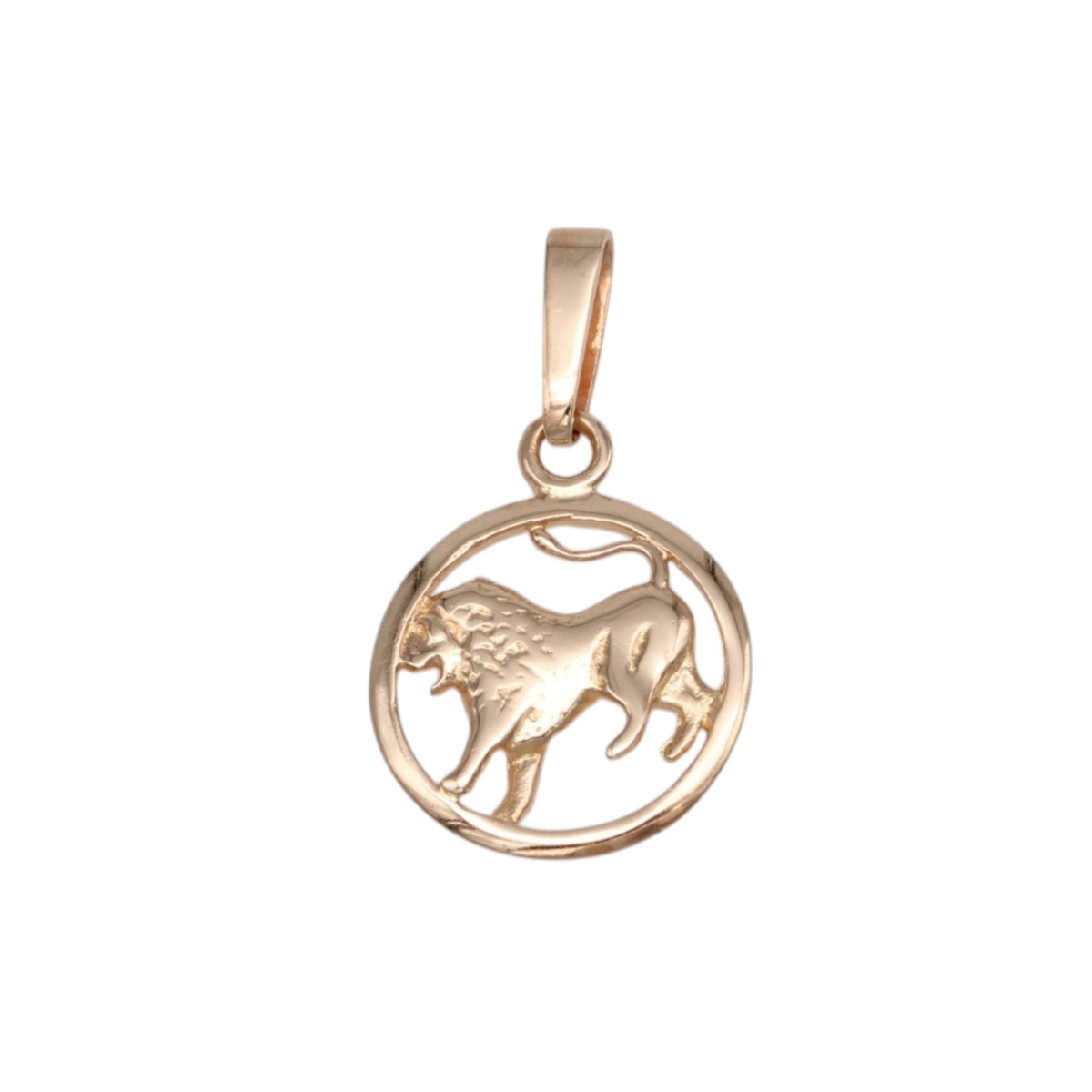 1cf1d3ec8d21e93ebc55b90886bb56c2jpg - Mezola OÜ Round gold pendant featuring a lion silhouette inside a circular frame with a bail for a chain