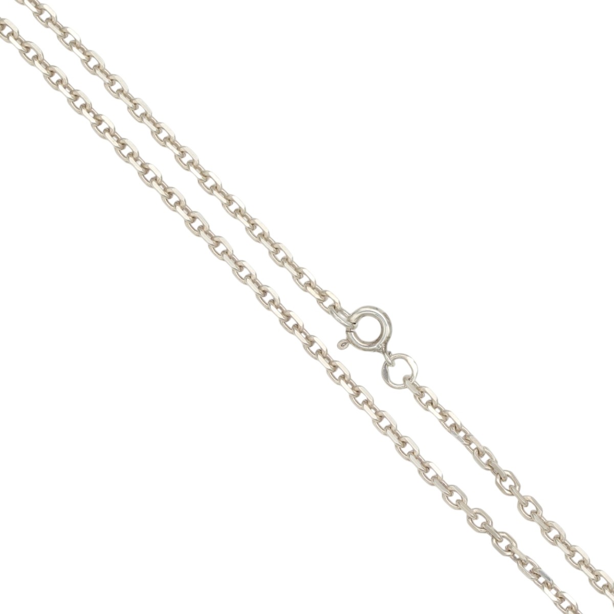 1dae1c870fa8c0ea4e575bcdb8af244djpg - Mezola OÜ Two silver chain necklaces with spring ring clasps laid diagonally on a white background