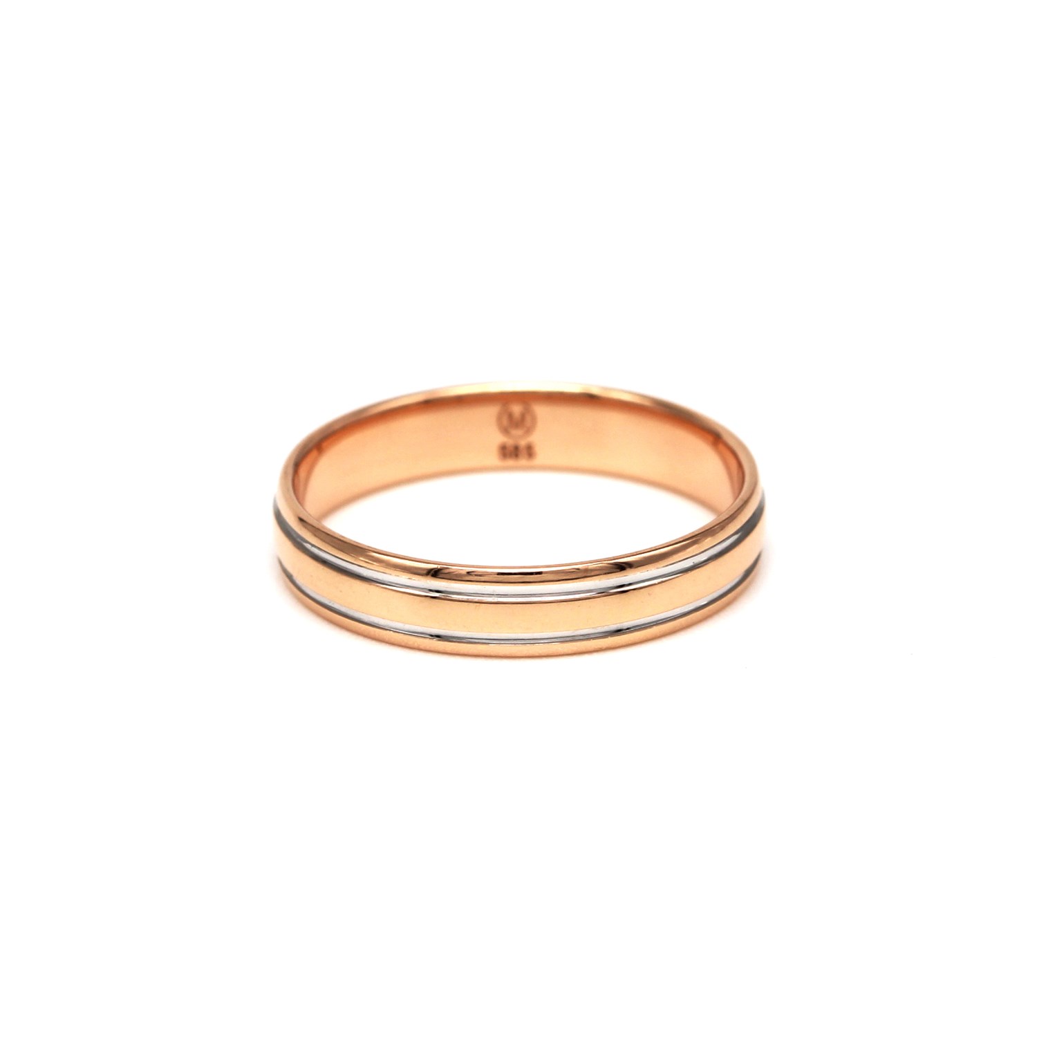 2f84bf689f0e966682e24b34cacc1fb5jpg - Mezola OÜ Two-tone ring: rose gold outer band with a thin silver center stripe