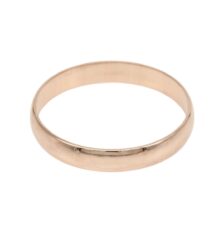 Rose gold band ring with a smooth, polished finish