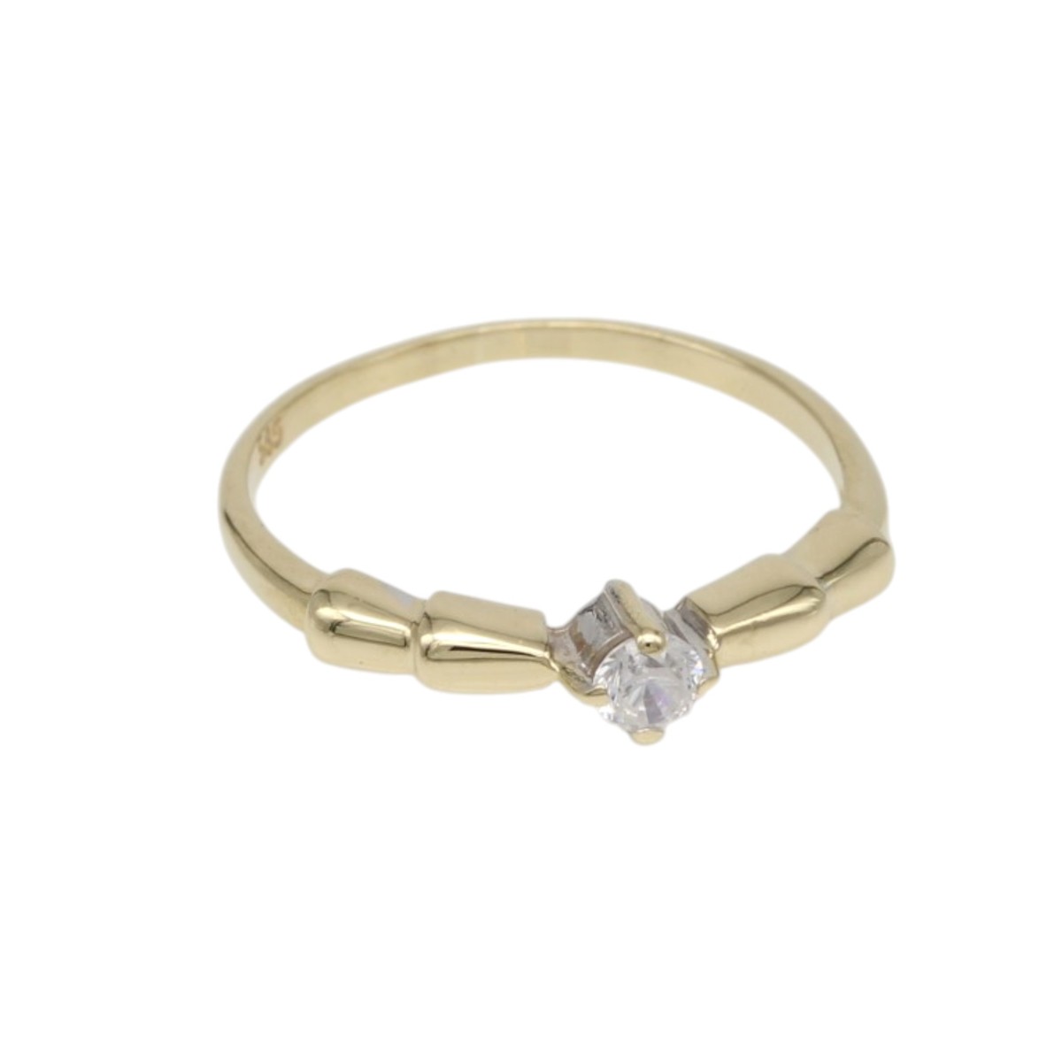 49262c947973d724639f65b06132102djpg - Mezola OÜ Gold ring with a small round diamond set in a prong setting at the center and a slim decorative band on each side.