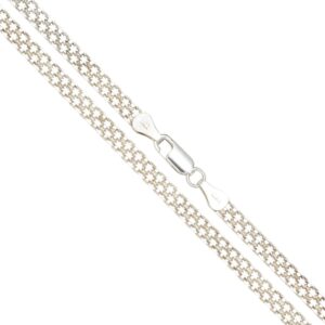 Two parallel silver curb-chain necklaces joined by a central lobster-clasp connector.