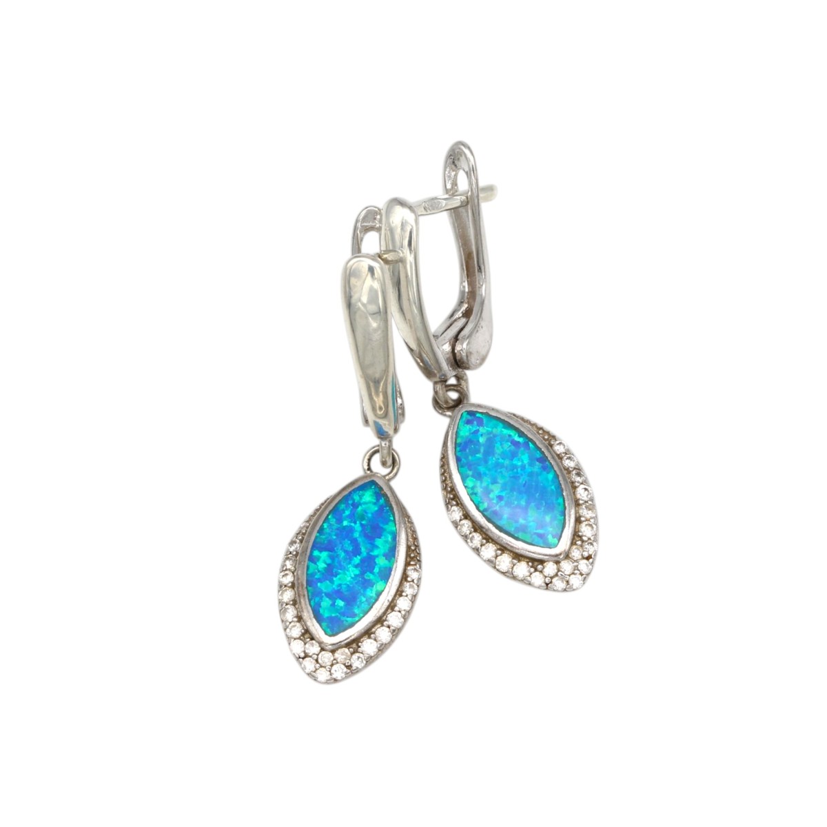 5ff133d8d026028d830914a7ec347741jpg - Mezola OÜ Silver drop earrings with oval blue opal teardrops set in a halo of small diamonds