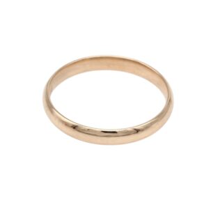 Plain gold wedding band with a smooth, polished surface