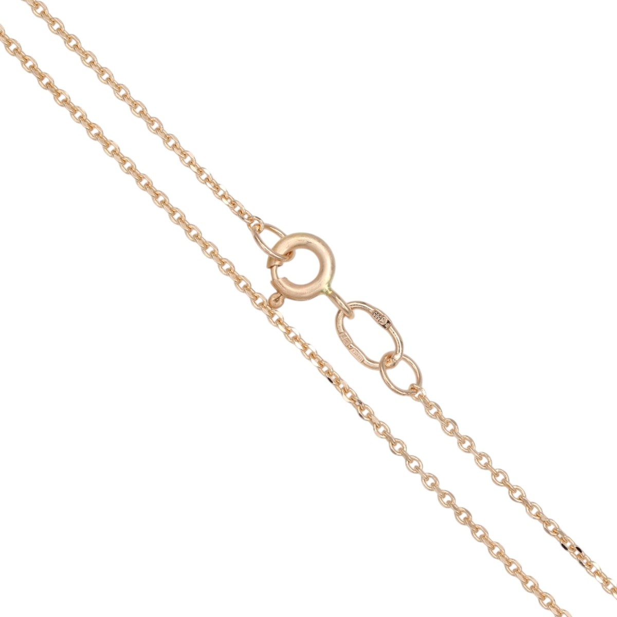 768b04d56cc72f8c2ad2b2b0e6e4e5cejpg - Mezola OÜ Rose-gold chain necklace with a circular spring ring clasp on a white background, close-up detail of the links.