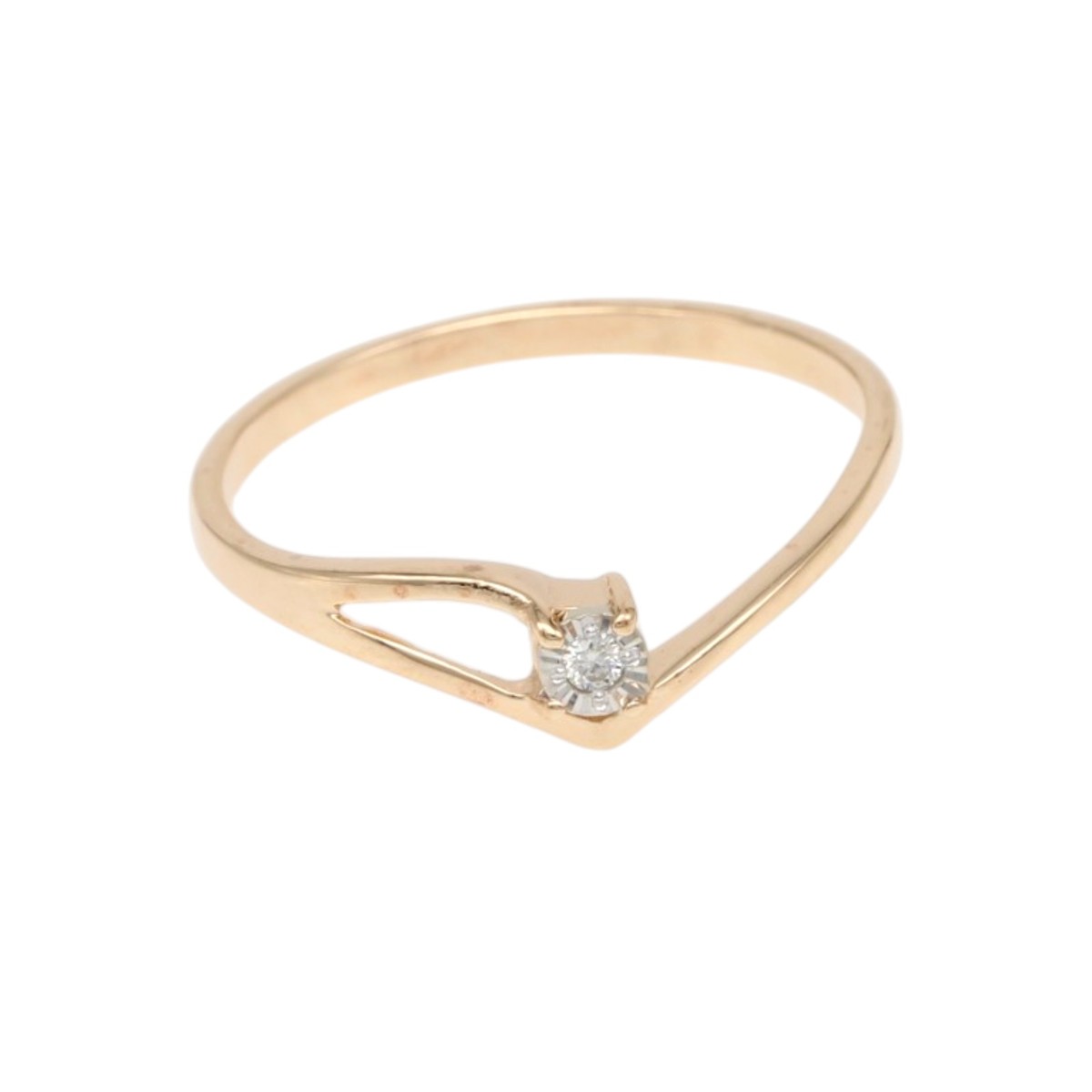852e74f9f83869c783aafef2eabb8978jpg - Mezola OÜ Rose gold ring with a small diamond cluster set at the top in a split-shank, open-band design