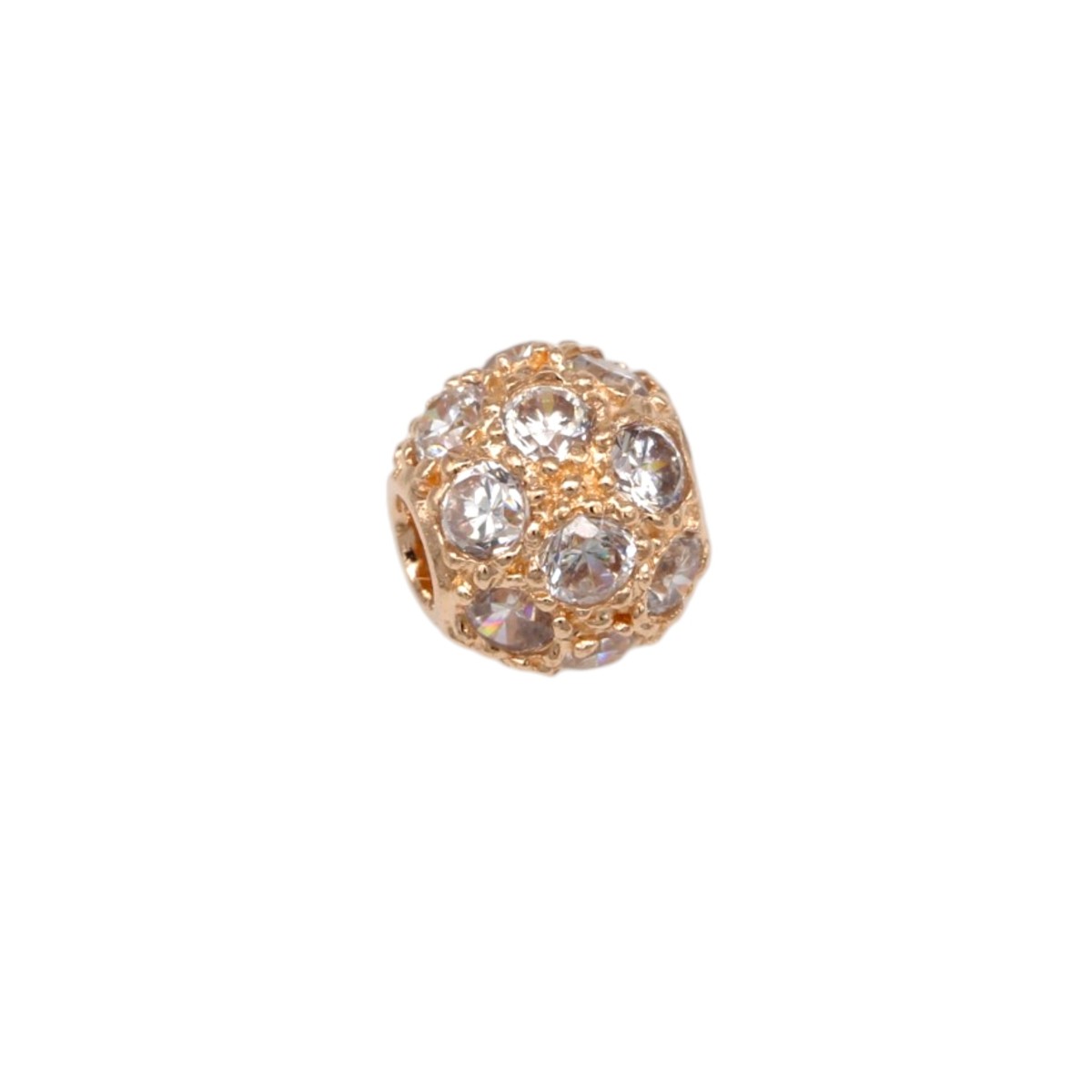 97347f8dbbaf626f54b1a83379d29df1jpg - Mezola OÜ Gold-tone bead charm encrusted with clear crystals/rhinestones, spherical cluster design