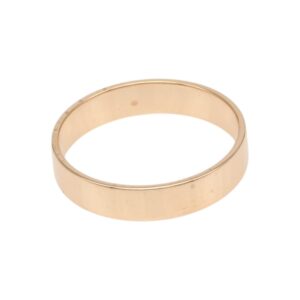 Plain gold wedding band with a smooth, polished finish.