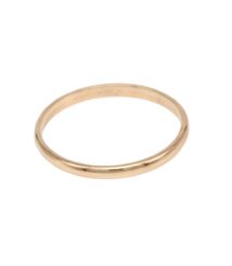Plain gold wedding band ring on a white background in a simple, unadorned style
