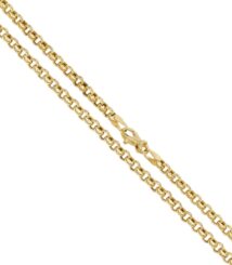 Two gold-tone chain necklaces with interlocking links and lobster clasps.